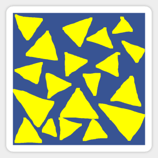 Yellow Corn Chips on Blue Sticker